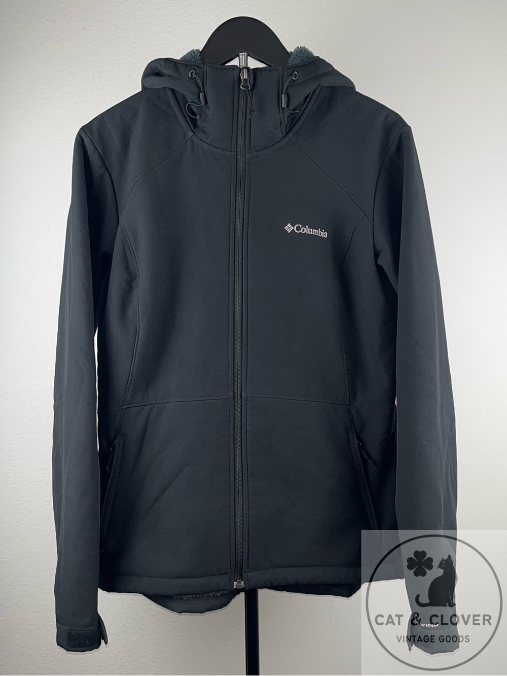 Columbia Omni-Wind Block Fleece Lined Softshell Black Jacket Women's Size L